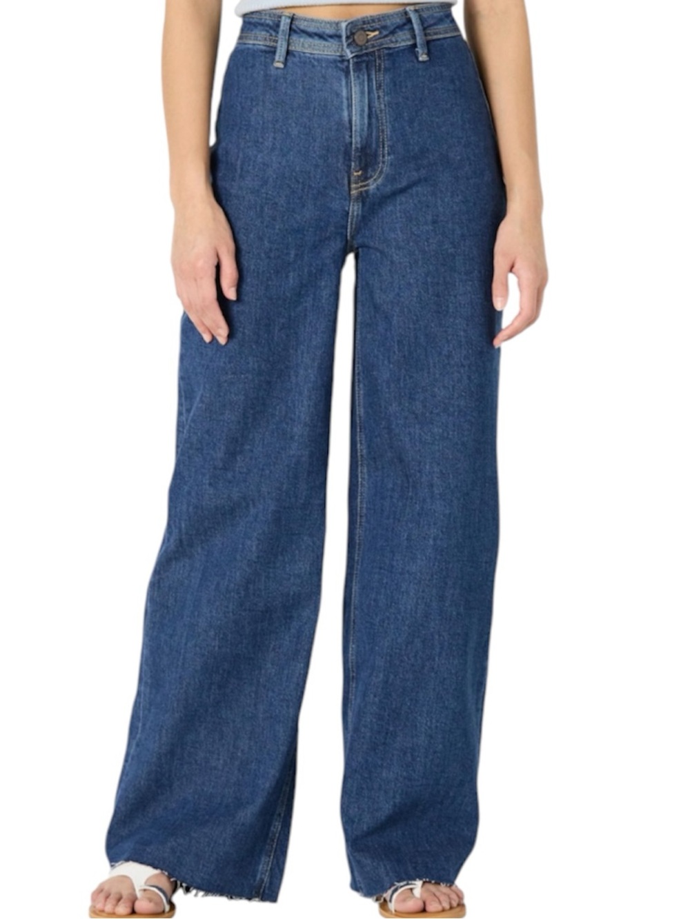 The Drop Women's Kori Relaxed Wide Leg Medium Wash, 36 Plus Size | NWT